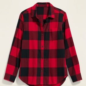 Black and red plaid buttoned up shirt